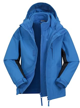 Mountain Warehouse Wasserfeste Cannonball Kinder-3-in-1-Jacke - atmungsaktive Dreiklima Winterjacke mit versiegelten Nähten und abnehmbarer Kapuze.