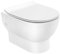 Hänge WC Keramik mit Nano Beschichtung - Erhöhtes Wand WC, Tiefspüler WC, Spülrandlos & Spritzfrei, WC Sitz mit Absenkautomatik, WC Set 49,5 x 37 x 38 cm