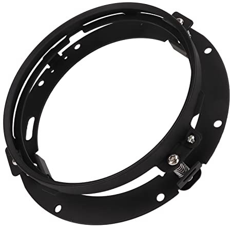 7-Zoll-Motorrad-Scheinwerfer-Adapter, 1 Stück, Universeller Runder Montagering, Halterung, Kopflampen-Adapter, LED-Scheinwerfer-Lichtgehäusehalterung für Fld 2012–2013 (Schwarz)
