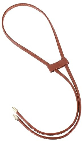sourcing map PU Leder Kordelzug Lederschnur 85.5cm/33.7 Abnehmbar Ziehen Schnur Geldbörse Riemen Bündel Zubehör Lederband für Handtaschen Eimer Tasche Schultasche (Braun)