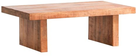 Woodkings Couchtisch Country | 135x75 cm rustikal aus Massivholz Mango | Sofatisch im Landhaus Stil für Wohnzimmer | Robust, Pflegeleicht