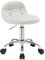 WOLTU Schminktisch Stuhl Weiß, Drehstuhl mit Rollen, Rollhocker höhenverstellbar, Arbeitshocker, Hocker für Schminktisch, Schlafzimmer & Büro, Samt, BS131cm