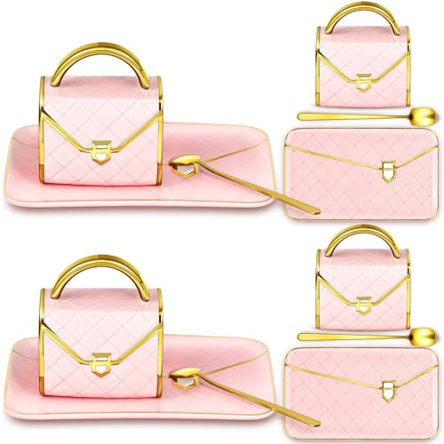 Zubebe 2 Sets Kaffeebecher, elegante Henkelform, Rosa