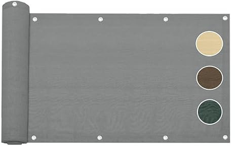 Telo Copri Ringhiera da Esterno Copri Balcone Frangivista Balcone Schermi Divisori Protettivi Schermo Privacy Terrazzi Recinzioni Giardino 90x500 cm Grigio