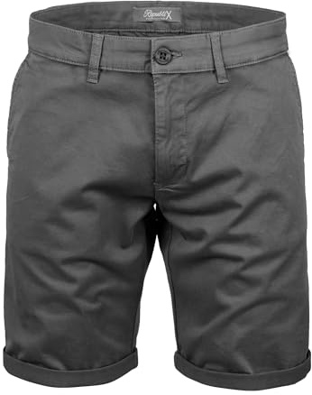 REPUBLIX Herren Chinoshorts Männer Kurze Bermuda Hose Regular Fit R7030 Dunkelgrau W32