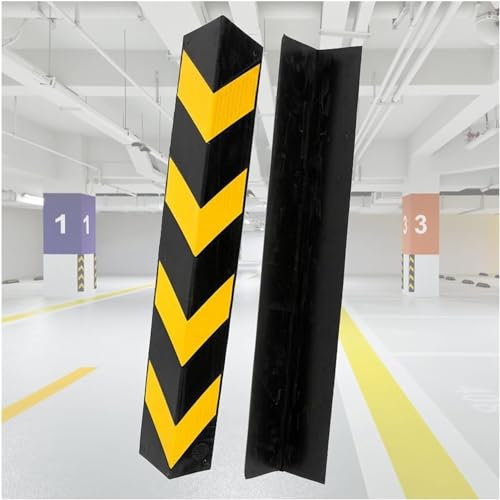 ELzEy Türkantenschutz Garage Anti-Stoß-Parkhaus-Gummisäule, reflektierender Schutz, Werkstatt-Wandeckenschutz, 1 cm dick für Parkplätze, Garagen und Lagerhallen(Size:10pcs-120cm)