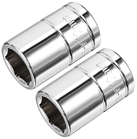 TOP-VIGOR Lot de 2 douilles peu profondes à 6 pans pour réparation automobile et ménage 12 mm