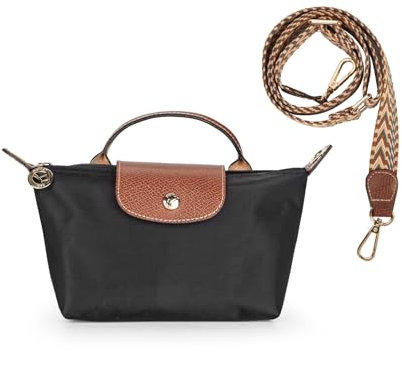 DOMAT Crossbody Tasche für Frauen, Chic leichte Geldbörse mit Leder Top-Griff, kompakte Clutch Bag, Schulter Handtasche (schwarz)