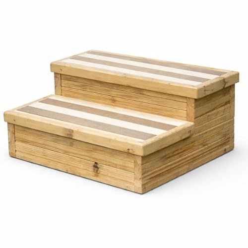 Decking Wooden Steps with nonslip strips ideal hot tubs caravans kids pools pets