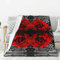 Dnbclezk Couverture lestée en flanelle douce avec roses noires, blanches et rouges, impression personnalisée, pour canapé, lit, convient pour toutes les saisons