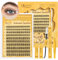 QUEWEL Extension Cils avec cils inférieurs pour un look naturel Kit extension cils vaporeux Grappes de 10-18 mm faciles à utiliser pour un maquillage des yeux charmant à la maison (Bottom&Upper01)