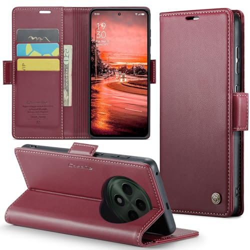 Phernykas Coque pour OPPO Reno 12F/OPPO Reno 12FS Étui portefeuille [Verrouillage RFID] Premium Cuir PU [Magnétique] Portefeuille Livre avec porte-cartes Slot Support Flip Case pour Reno 12FS 5G