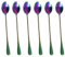 6PCS Latte Macchiato Löffel, 19,7cm/7,6in Dessertlöffel Lang, Langlebiger Lange Löffel aus Edelstahl, Spülmaschinengeeignet Kaffeelöffel, Geeignet als Eislöffel Teelöffel Espressolöffel (Regenbogen)