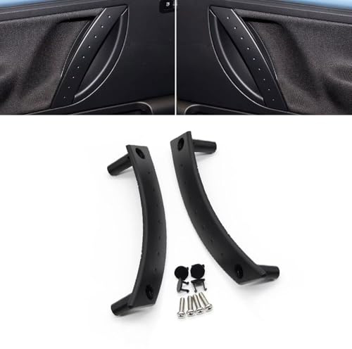 Goodithy 2PCS Door Pull Handle Covers, for Volkswagen VW Beetle, Interior Left/Right Door Handle Panel Set Trim Replacement 1998-2010 1C0867171A/1C0867172A (Black)