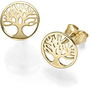 Lebensbaum Ohrstecker Stecker Ohrringe Ohrschmuck 10mm Kreis 585 Gold Gelbgold
