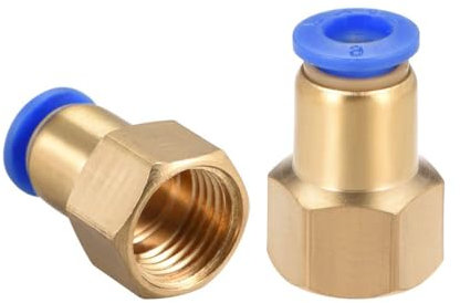 TOP-VIGOR 2Pcs Straight Pneumatic Push to Quick Connect Fittings, PT1/4 Female x 6mm Tube OD Straight Push Fit Connectors Air Pipe Fittings Push in Quick Fitting Adapter