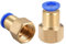 TOP-VIGOR 2Pcs Straight Pneumatic Push to Quick Connect Fittings, PT1/4 Female x 6mm Tube OD Straight Push Fit Connectors Air Pipe Fittings Push in Quick Fitting Adapter