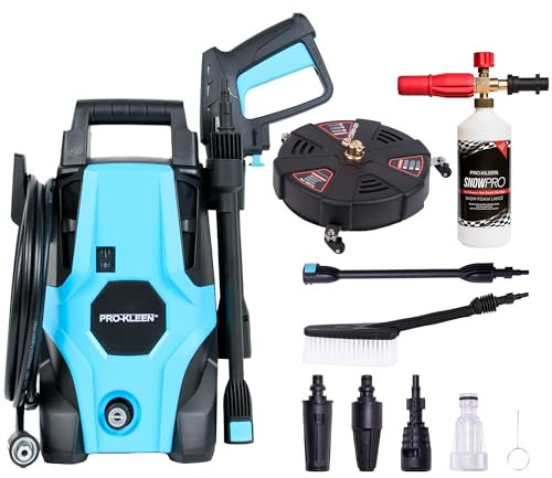 Pro-Kleen Pressure Washer Jet Wash Power Electric 1400W High Performance Cleaner And Accessories For Patio and Car, Portable Washers For Cleaning Drives, Walls, Vehicles, Garden Furniture