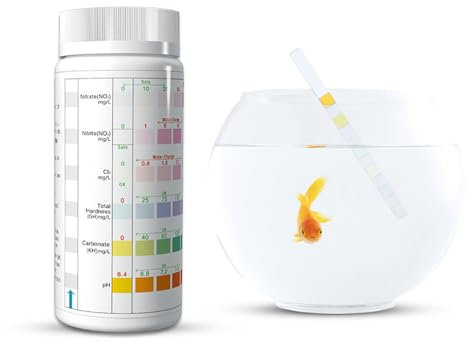 Aquarium, Poolwasser 6-in-1-Teststreifen 100 Streifen, 100 Stück Aquarium-Teststreifen – 6-in-1-Aquarium-Testkit – Wasserqualitätstester Für Süßwasser-Aquarien, Altwasser-Aquarium, Fischnapf