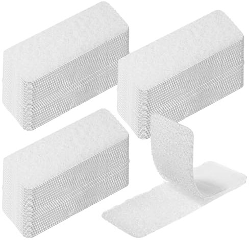 Dimeho 24 Sets Klettband Selbstklebend Extra Stark Doppelseitig Klebende mit Klettverschluss Doppelseitige Klebestreifen with Kleberücken für Schule Klassenzimmer Büro (Weiß)