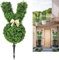 Künstlicher Formschnittbaum in Hasenform, Osterhasen-Formschnittbäume, Buchsbaum-Formschnitt-Pflanze für Zuhause, Bunny Topiary, Hasen-Topiary, Hasenformschnitt-Baum, Innen-und Außenbereich (A)