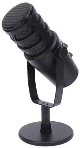 Annadue Microphone Dynamique Professionnel, Micro USB XLR avec Un Support Métallique Réglable à Bouton multiplié pour L'enregistrement en Direct karaoké