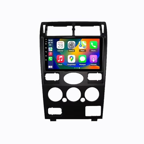 9 Android 15 Pantalla Táctil Radio 2 DIN Coche Pantalla para Ford Mondeo Mondeo 3 2000-2007 con Enlace Espejo/GPS/FM/BT/Ventilador de refrigeración/Reproductor Multimedia(6+128G)