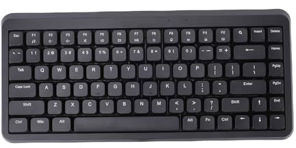 Jectse 75% Kabellose Tastatur, Geräuschlose Computertastatur in Voller Größe mit Ziffernblock für Laptop, PC, Desktop, Notebook, Verbindung Bis zu 33 Fuß, Ergonomische Neigung, (Black)