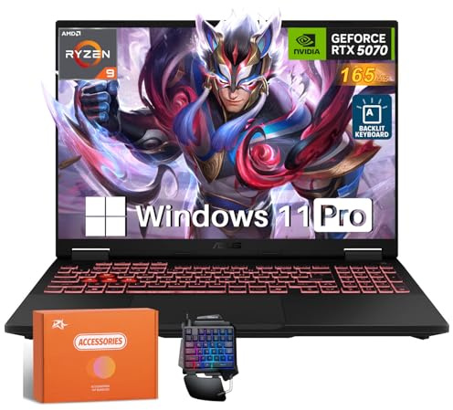 ASUS TUF A16 Gaming Laptop, AMD Ryzen 200 Series, NVIDIA GeForce RTX 5070, 16 165Hz 300Nits Display, 64GB DDR5, 4TB SSD, Ethernet Card, Windows 11 Pro, W/Accessories