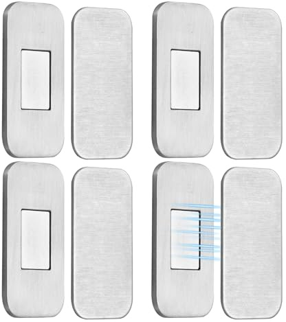 4-Pack Ultra-Thin Self-Adhesive Cabinet Door Magnets, White