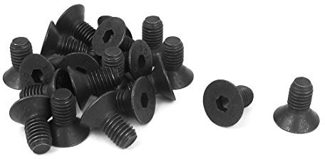 sourcing map 20 Stück M8 x 16mm Senkkopfschrauben Innensechskant Senkkopf Flachkopf Schrauben Senkschrauben Schwarz
