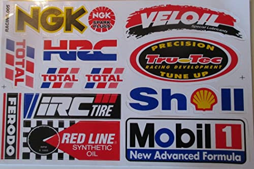 Hotrodspirit – Stickerbogen NGK Shell mobil1 Aufkleber Sponsor Hintergrund weiß