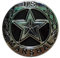 B4B Anstecknadel aus Emaille – US-Marschall Wild West Kopfgeldjäger 26 mm, silberfarben und schwarz, Emaille, Metall
