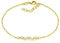 MATERIA Zirkonia Armband Gold Damen - 925 Silber Armkette 16-18,5cm verstellbar Modeschmuck vergoldet in Etui SA-111-Gold