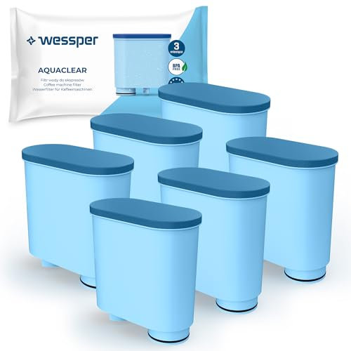 Wessper Wasserfilter kompatibel mit Philips AquaClean CA6903/10, CA6903/22, Saeco und Philips Kaffeevollautomaten – Reduziert Kalk & Chlor, verbessert Kaffeegeschmack, 6er Pack Filterpatronen