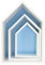 Puckdaddy Hausregal Elise in Blau, 3er-Set – dekorative Regale im Haus-Design, Kinderzimmer-Regal