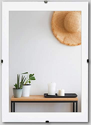 myposterframe Bildhalter 75 x 100 cm Rahmenloser Bildträger Pluto 100 x 75 cm Hier: Kunstglas klar 1mm
