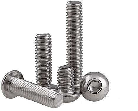 BOZONLI Vis à Six Pans Creux Bouton à Tête Hexagonale Socket Boulons Vis en Acier Inoxydable, M2*7mm,100 pcs