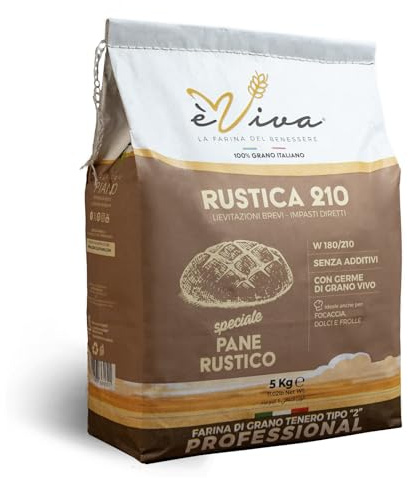 Agricola Piano – Rustica 210 | Weichweizenmehl mit Weizenkeim Typ 1150 kg 5 - Mehl ohne Zusatzstoffe – Ideal für Brot, Brötchen und Focaccia – 100% Italienisch