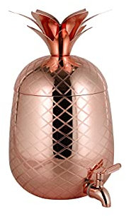 Echtwerk Ananas/ Pineapple Getränkespender, Kupfer-Edition, Aus hochwertigem Edelstahl, Saftspender, Limonadenspender, 4,7 L