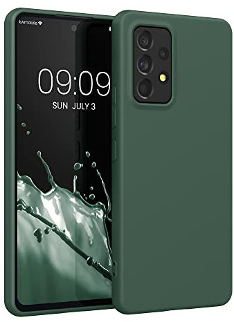 kwmobile Hülle kompatibel mit Samsung Galaxy A53 5G Hülle - weiches TPU Silikon Case - Cover geeignet für kabelloses Laden - Moosgrün