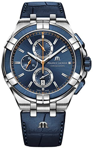 MAURICE LACROIX Men's Blue Aikon Chronograph Watch AI1018-SS001-432-4