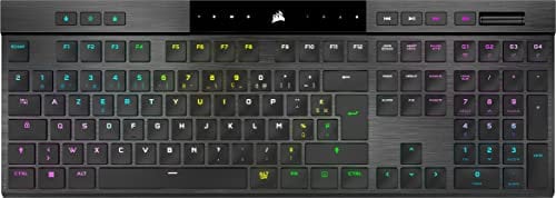 Corsair K100 Air Wireless RGB Ultra-Thin Mandeacutercanic Gaming Keyboard – Cherry MX Touch Switches and Writer Low Profile – Bluetooth Compatible with iCUE – PC Mac PS5 PS4 Xbox – AZERTY FR – Black