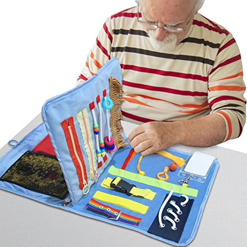 TANG SMALL FISH Fidget Decke für Erwachsene mit Demenz, Demenzaktivitäten für Senioren, Alzheimer und Demenz Therapiehilfe Busy Decke, Angstlinderung, sensorische Stimulation