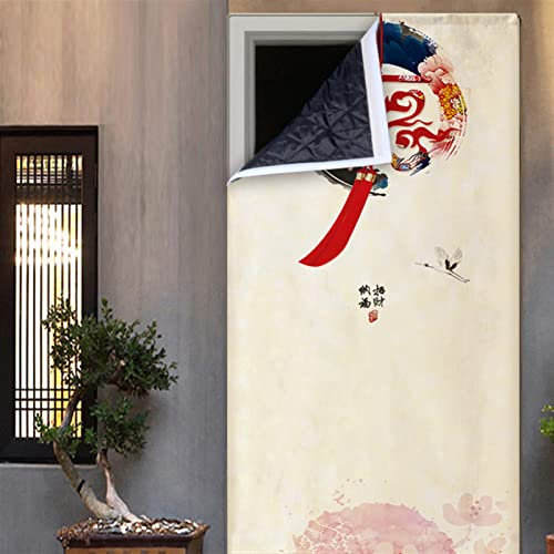 Liveinu Isolant Thermique Isolation Porte Rideau De Porte Isolant Coton Rideau d'occultation Coupe-vent Imperméable Isolation Phonique Un Panneau 80x200cm Style 13