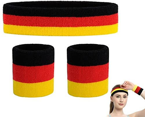Baokuan Deutschland Sportstirnband Armband Set Fitness Running Cycling Sweatband Sweat Stirnband Unisex Elastic Atmable Yoga Haarband