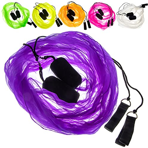 Juggle Dream Set di Scarf Bolas Flag Poi - Pratique de Jonglage - Soft-Pois - Spiral Pois Kit avec Vidéo d'apprentissage en Ligne (Violet)