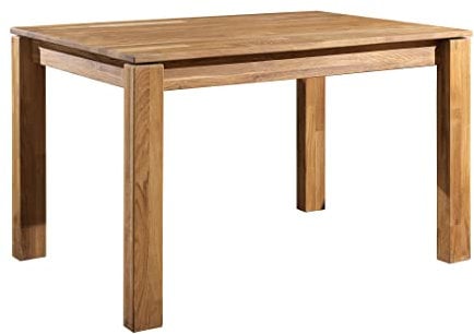 Nordic Story Esstisch Mauritz 4 (eckig) • Holztisch aus Massivholz (Eiche) • Rustikaler Tisch für Küche & Esszimmer • Eiche Natur • Tisch (140 x 90 x 75 cm) • 4-6 Personen
