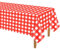 PLULON Rot-weiß Karierte Tischdecke aus Kunststoff, Büffelkaro, Gingham-rote Tischdecke, 137 x 274 cm, für Picknick, Babyparty, Geburtstag, Weihnachten, Party, Urlaub, Abendessen, Tischdekoration