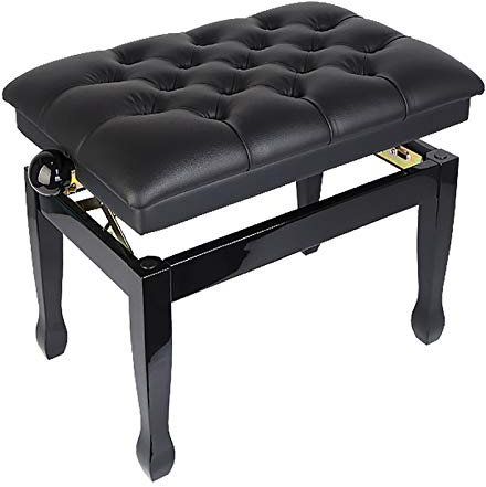 IBOWZ Klavierhocker Höhenverstellbare Klavierbank, luxuriöser, mit Leder gepolsterter Klavierhocker, bequemer Keyboardhocker, Tragfähigkeit bis zu 200 kg, Lange Lebensdauer
